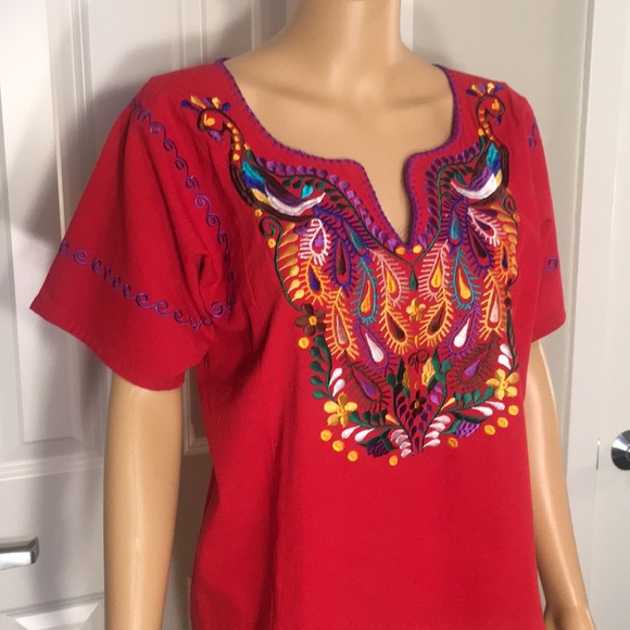 NWT Handmade in Mexico Cotton Embroidered - Picture 1 of 8